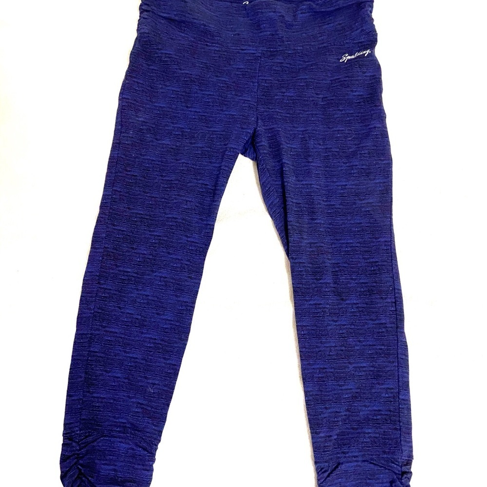 Spalding Cropped Leggings S | Blue & Black | Ruched Ankle Fit - Picture 2 of 6